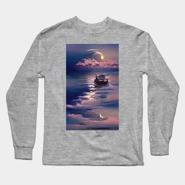 Afloat Long Sleeve T-Shirt by CreDigi Art